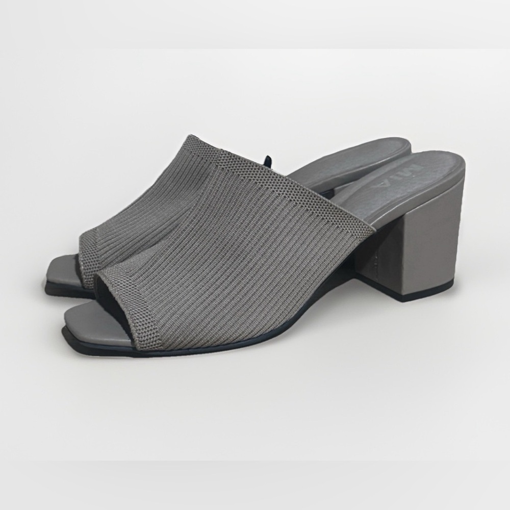 MIA Hillary Stretch Knit Slip On Block Heels women’s shoes size 8.5 Dark Gray